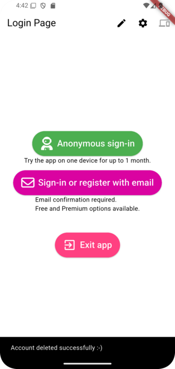 Login after Account Deletion